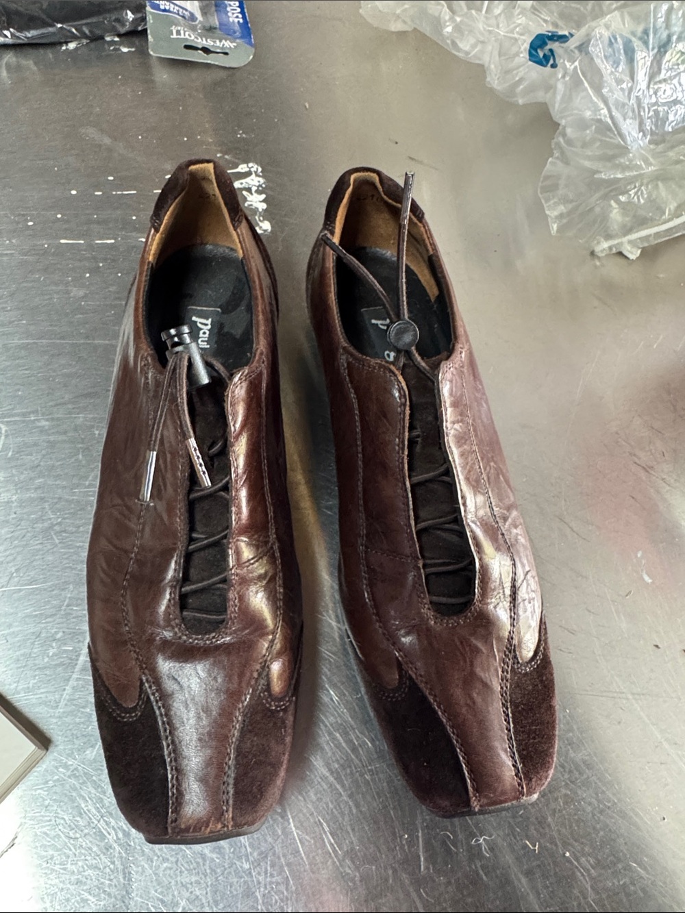 Paul Green Dark Brown Leather Slip-On Loafers